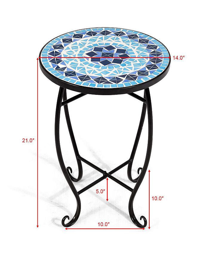 Costway Outdoor Indoor Accent Table Plant Stand Cobalt Macy's