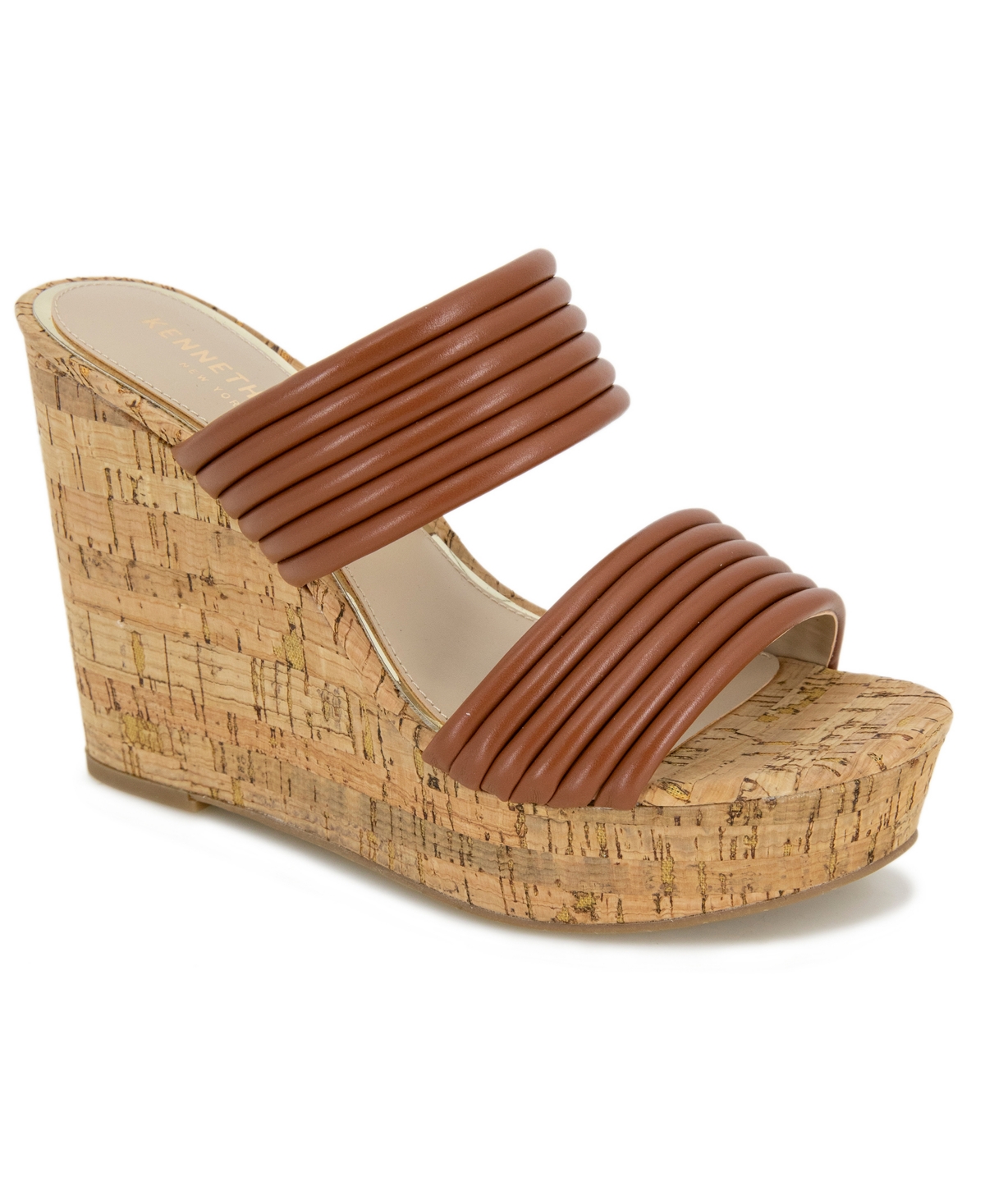 Kenneth Cole New York Women's Cailyn Wedge Sandals In Cognac