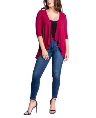 Women's Open Front Elbow Length Sleeve Cardigan Sweater