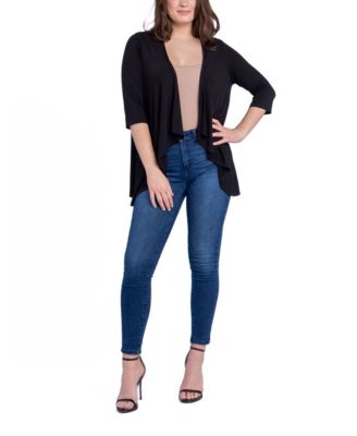 Women's Open Front Elbow Length Sleeve Cardigan Sweater