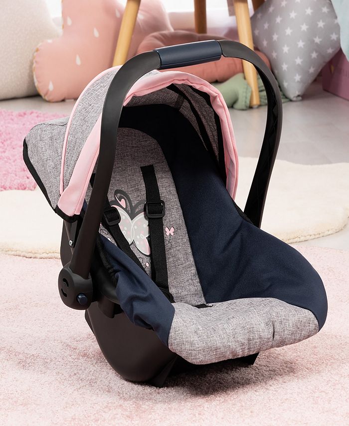 Seggiolino Auto Per Bambole Bayer Design EasyGo - Blu, Per Bambole Fino A 46 Cm, Con Cinture Di Sicurezza E Tettuccio