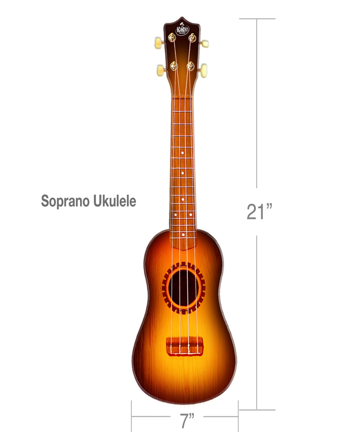 Kako'o Music Sunburst Wooden Ukulele Set In Multi