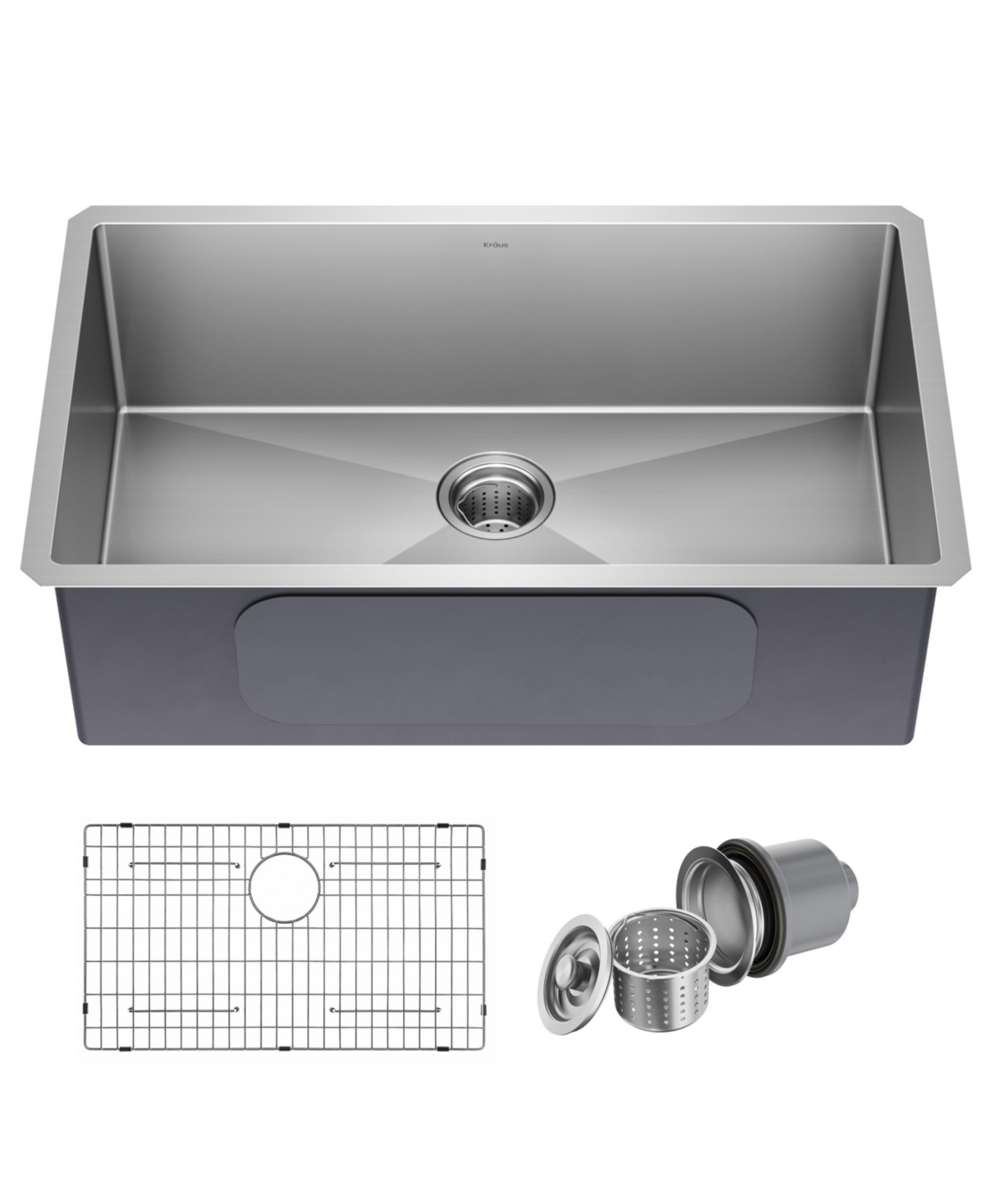 Standart Pro 32 in. 16 Gauge Undermount Single Bowl Stainless Steel Kitchen Sink - Stainless steel