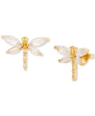kate spade new york - Gold-Tone Cubic Zirconia Dragonfly Stud Earrings