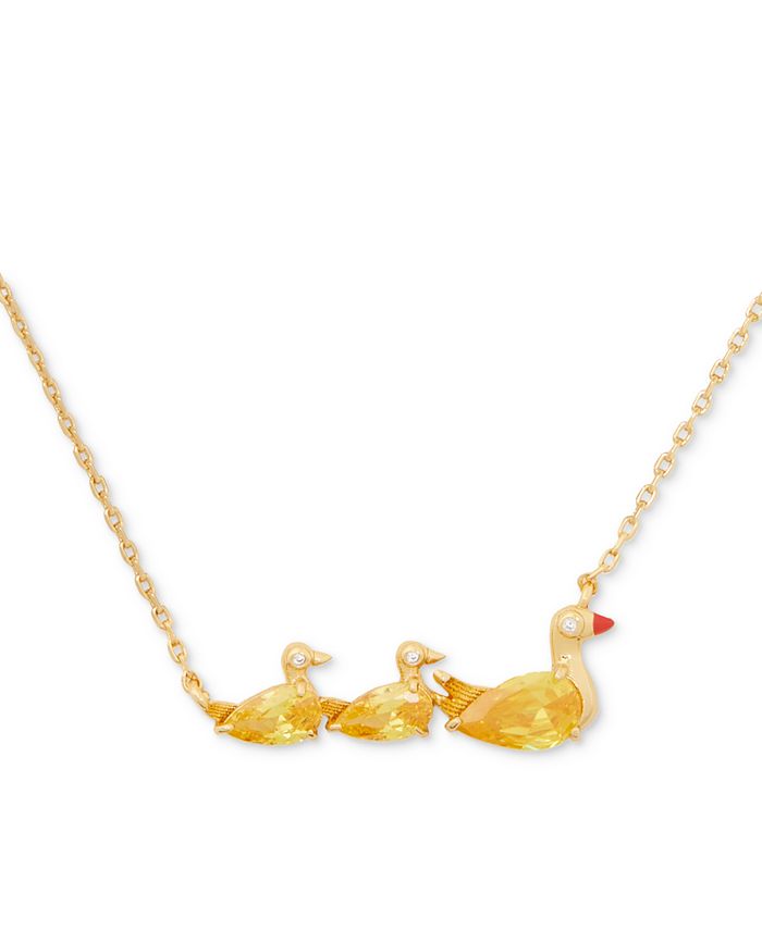 kate spade new york GoldTone Cubic Zirconia Ducks In A Row Pendant