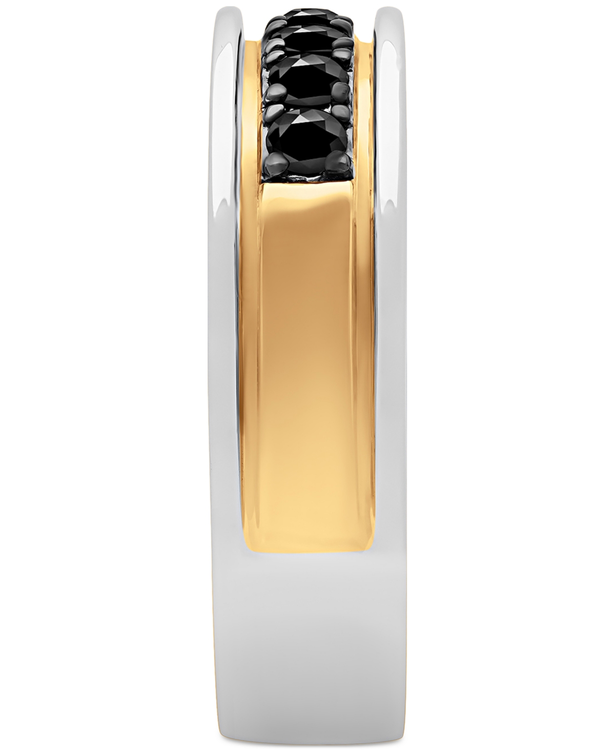 Men'sSapphire Band (3/4 ct. t.w.) in Sterling Silver & 18k Gold-Plate - Black