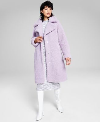 Mauve teddy coat best sale