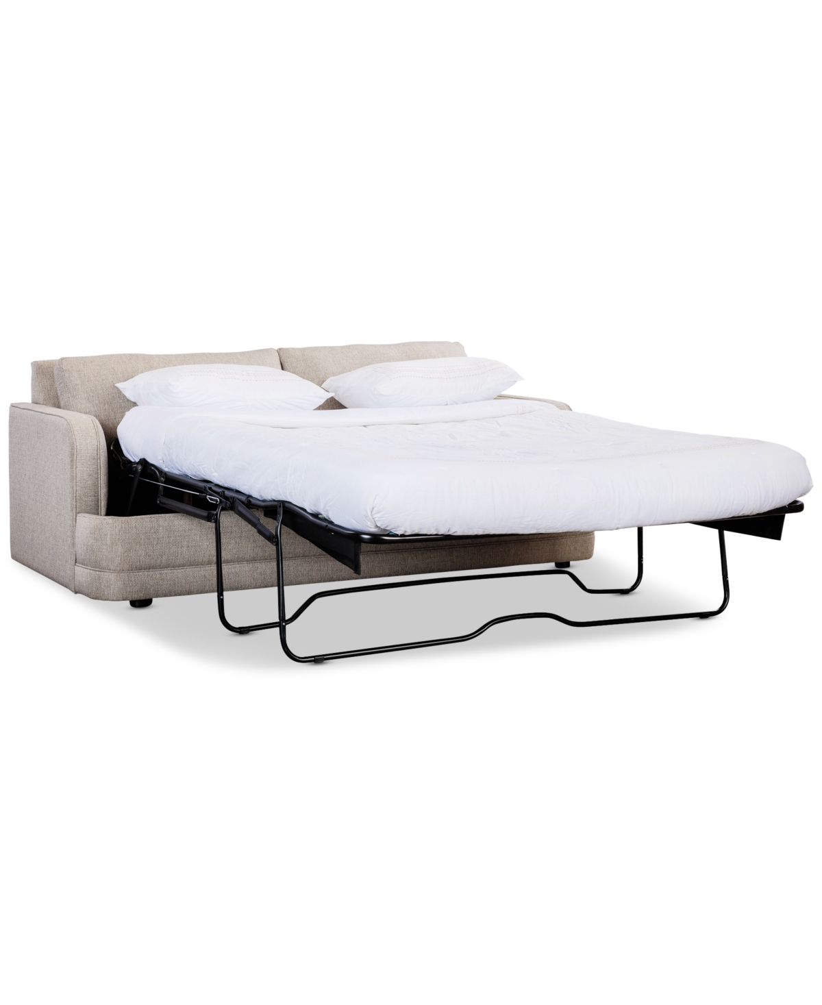 Furniture Kendrah 80" Fabric Queen Sleeper With Recessed Arms, Created For Macy's In Silver