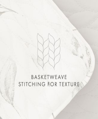 Watercolor Leaves and Stripe Reversible 2-Pc. Lightweight Quilt Set, Twin/Twin XL