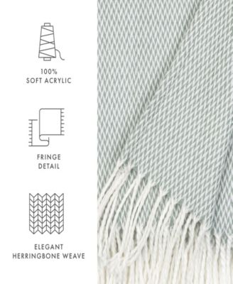 Herringbone Lightweight Fringed Throw, 60" x 50"