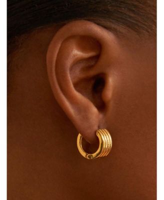 Women's Anekhe 18K Gold Plated Brass Huggies Earrings