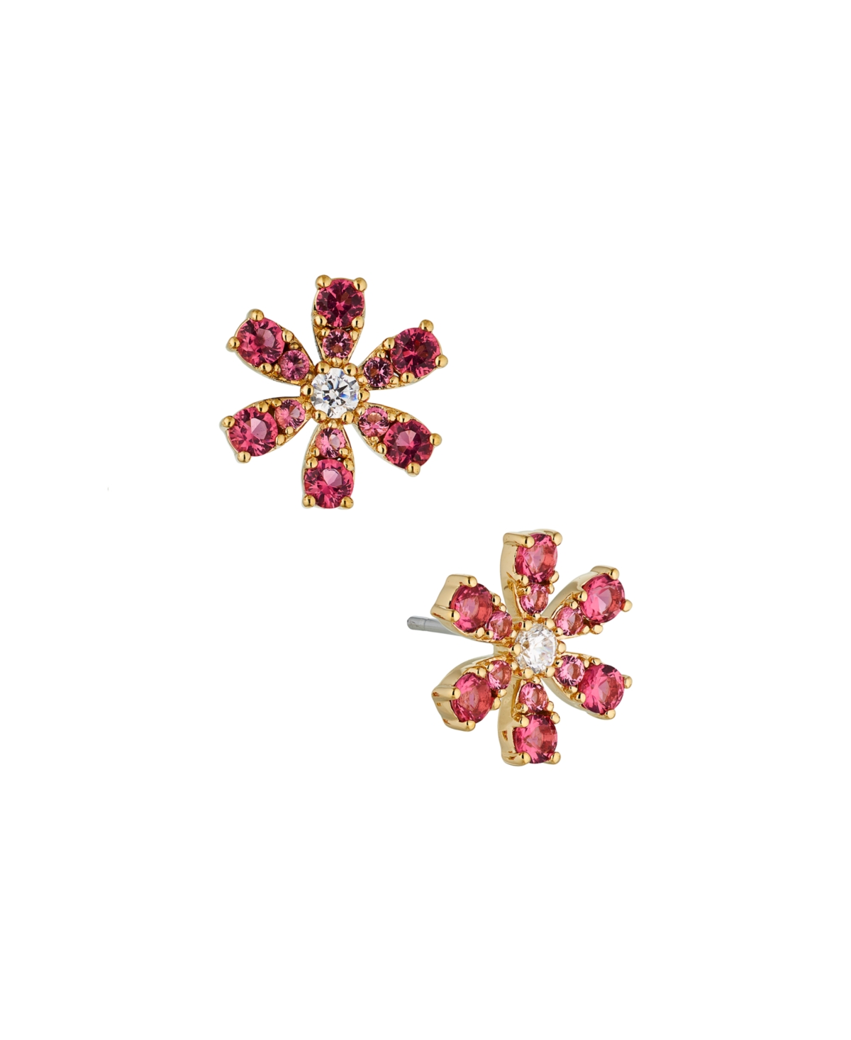 Eliot Danori Cubic Zirconia Pink Flower Stud Earring