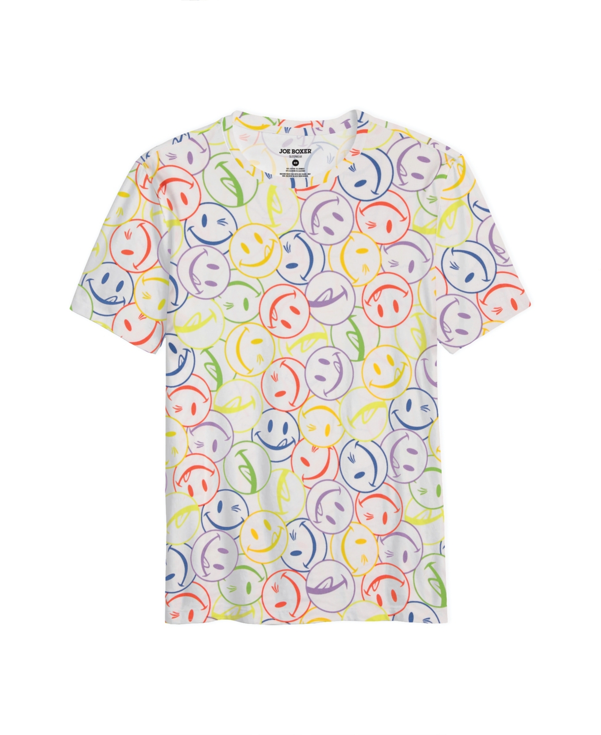 Joe Boxer Men's Super Soft Rainbow Licky Crew Neck T-shirt In White