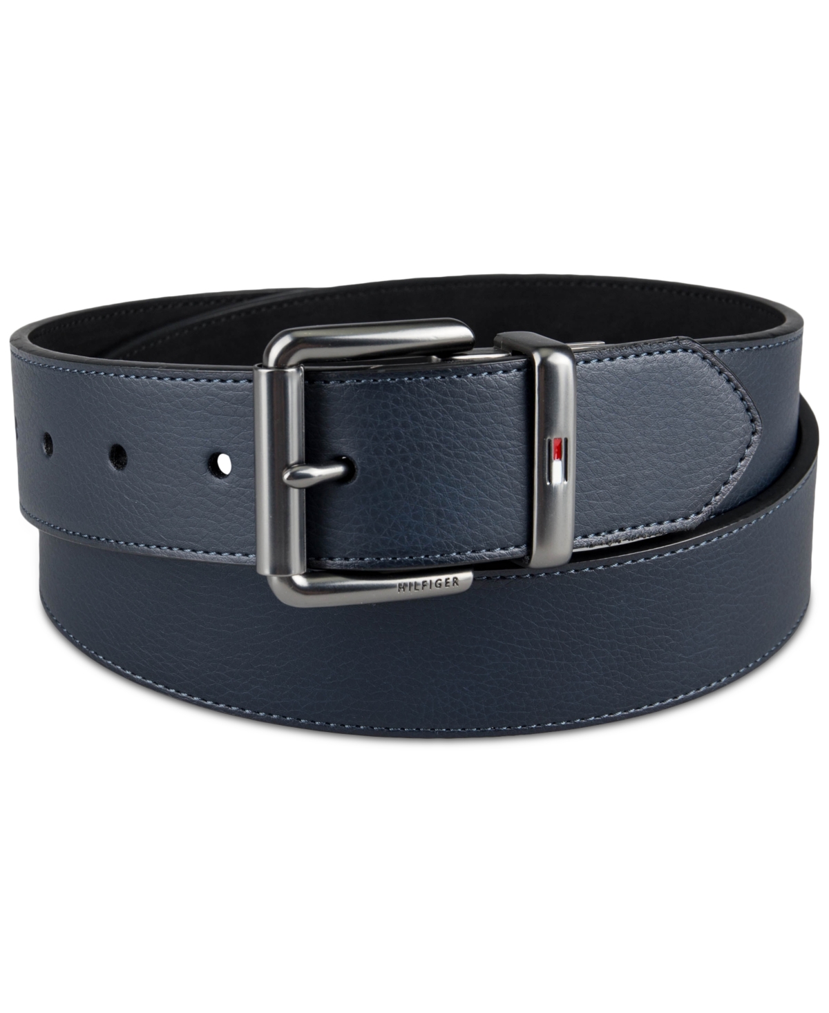 Shop Tommy Hilfiger Men's Two-in-one Reversible Casual Matte And Pebbled Belt In Brown,black