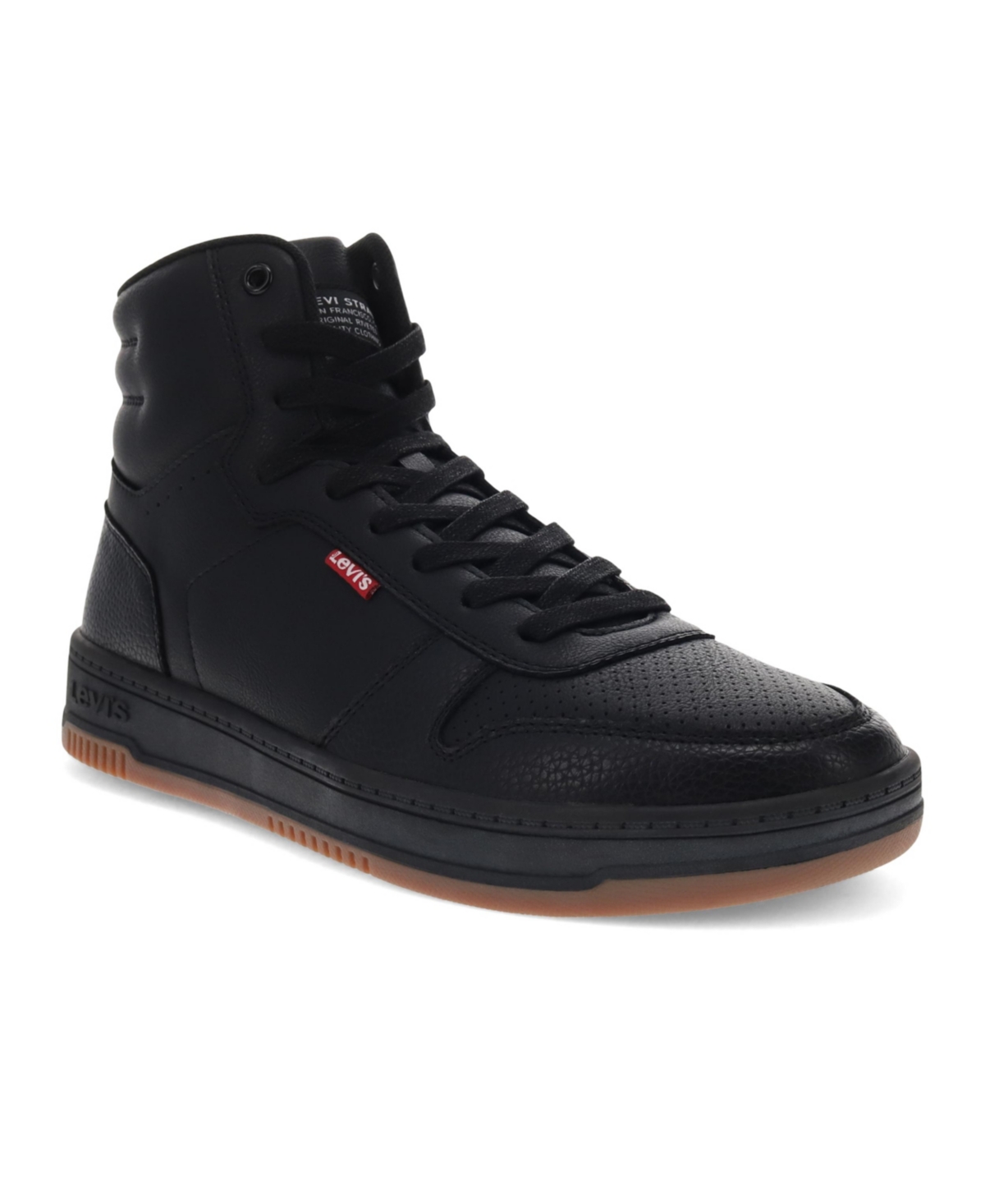 Men's Drive High Top Faux-Leather Lace-Up Sneakers - Black, Gum