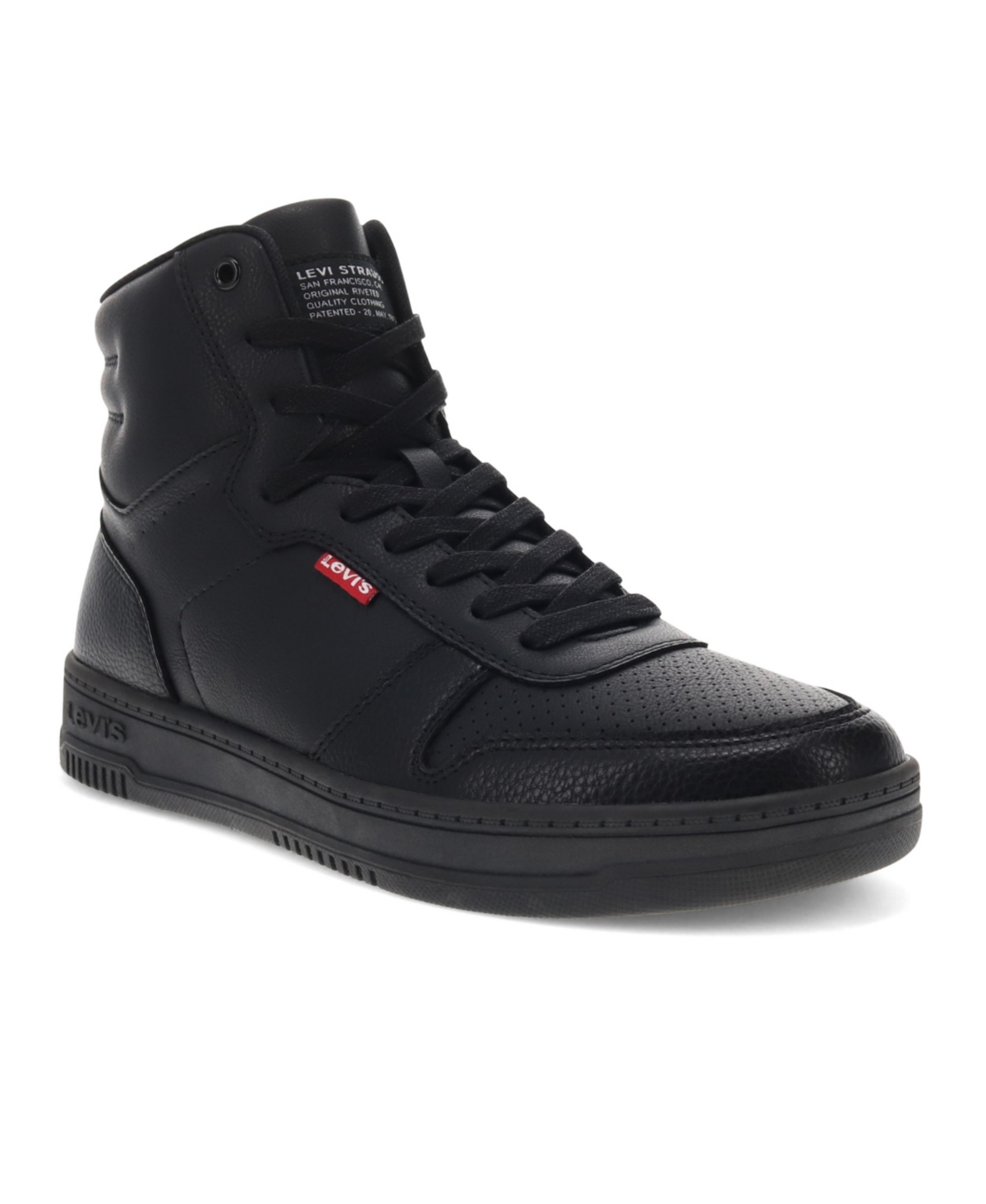 Levi's Men's Drive High Top Faux-leather Lace-up Sneakers Men's Shoes In Black Mono