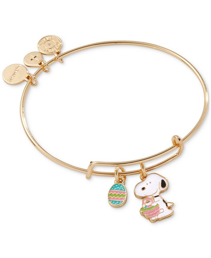 Alex and Ani Gold Tone Peanuts Easter Charm Bangle Bracelet Macy s