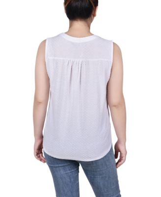 Petite Swiss Dot Sleeveless Top