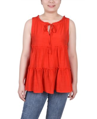 Petite Sleeveless Tiered Blouse