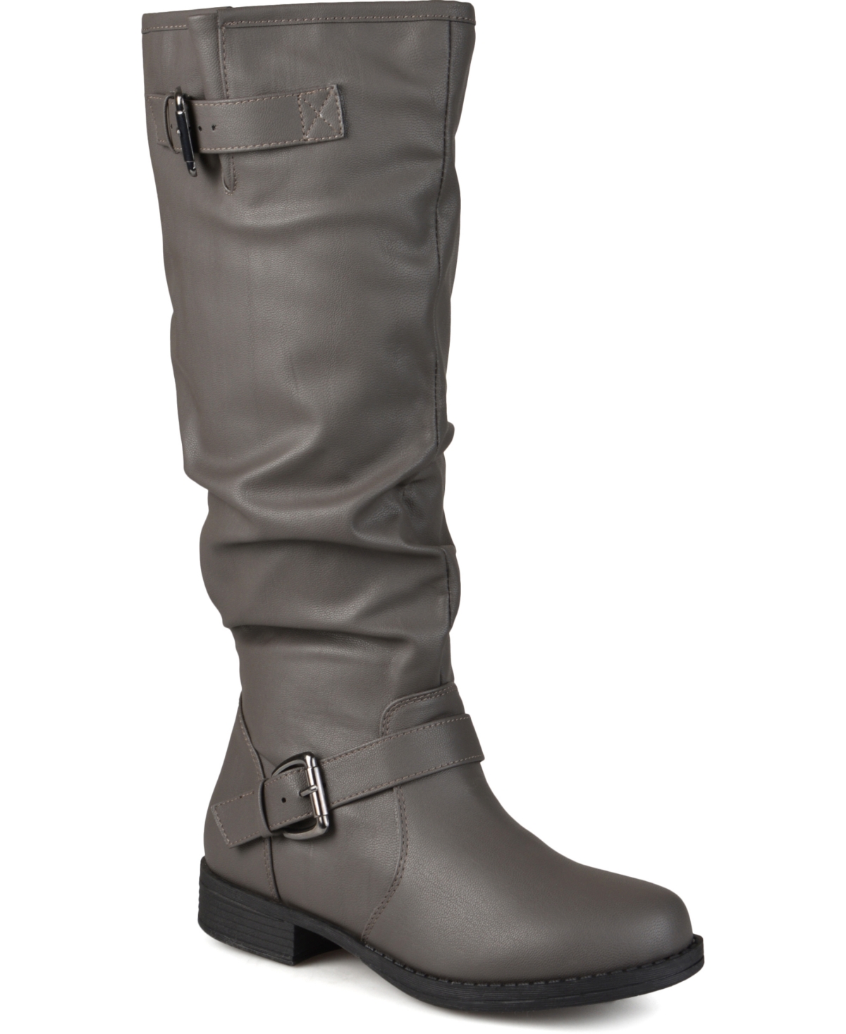 Journee Collection Women's Stormy Wide Calf Knee High Riding Boots In Gray