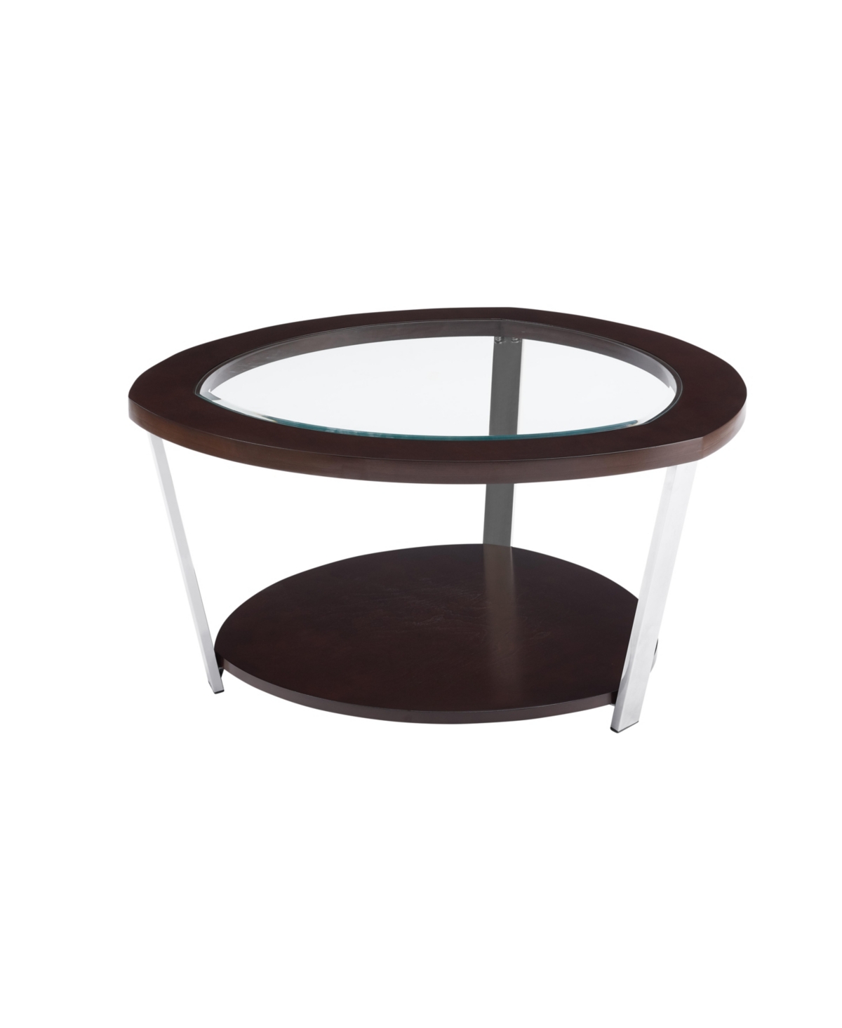 Steve Silver Duncan 35" Round Mixed Media Cocktail Table In Espresso Finish