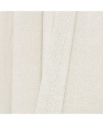 Lush Decor Faux Linen Grommet Window Curtain Panel Pair 52"W x 84"L Dark Linen - Linen Curtains For Bedroom - Neutral Curtains For Living Room