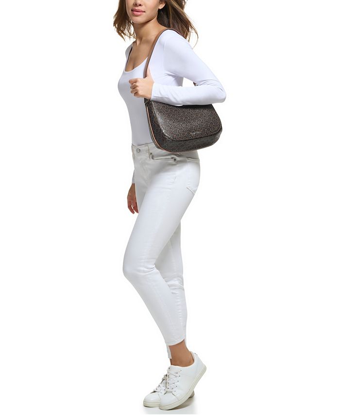 Calvin Klein Charlie Mini Top Zip Demi Shoulder Bag Black/Silver