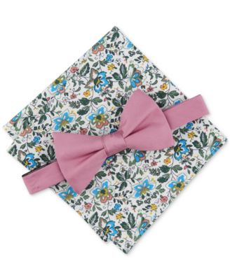 Bar III - Men's Santee Solid Bow Tie & Pocket Square Set