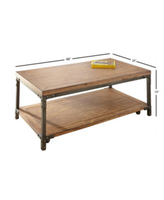 Steve Silver Lantana 48" Wood Finish Cocktail Table with Casters