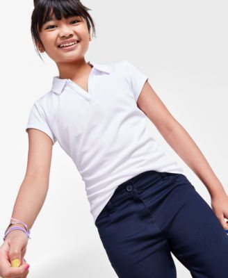 Big Girls Uniform Short Sleeve Performance Knit Polo Top