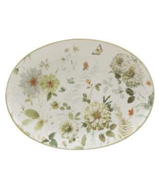 Green Fields Oval Platter 16"