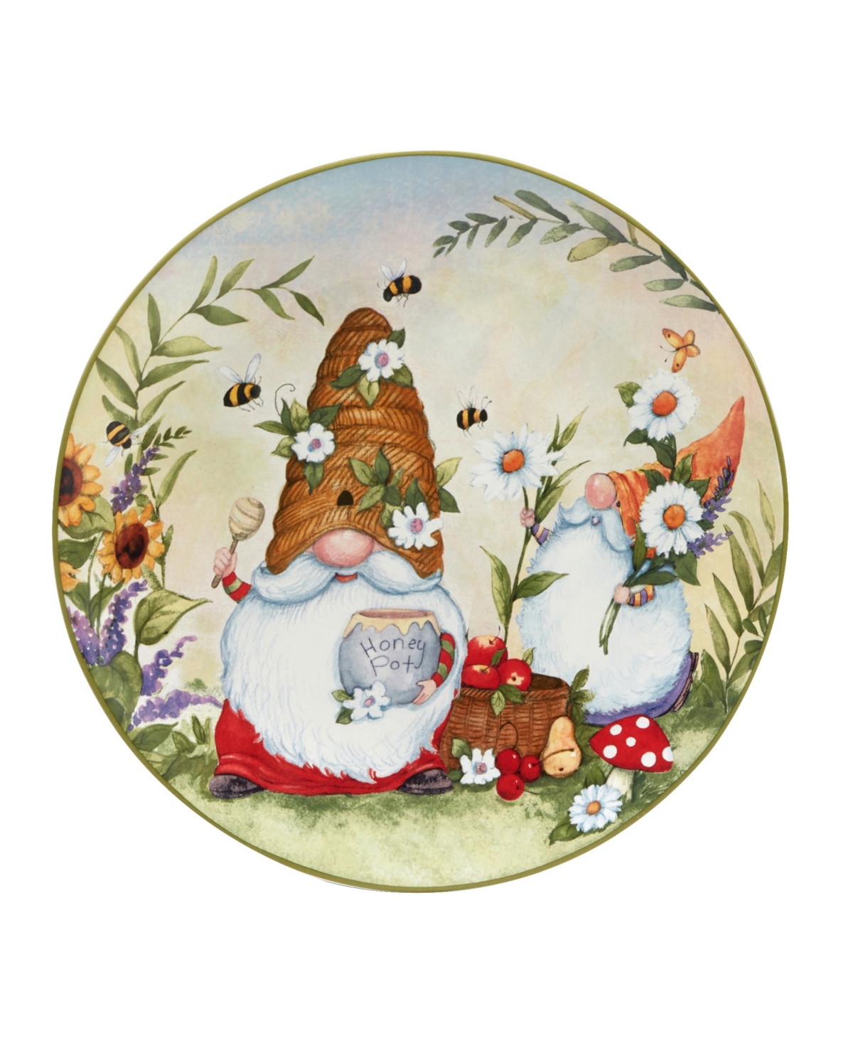 Certified International Garden Gnomes Set of 4 Dinner Plate