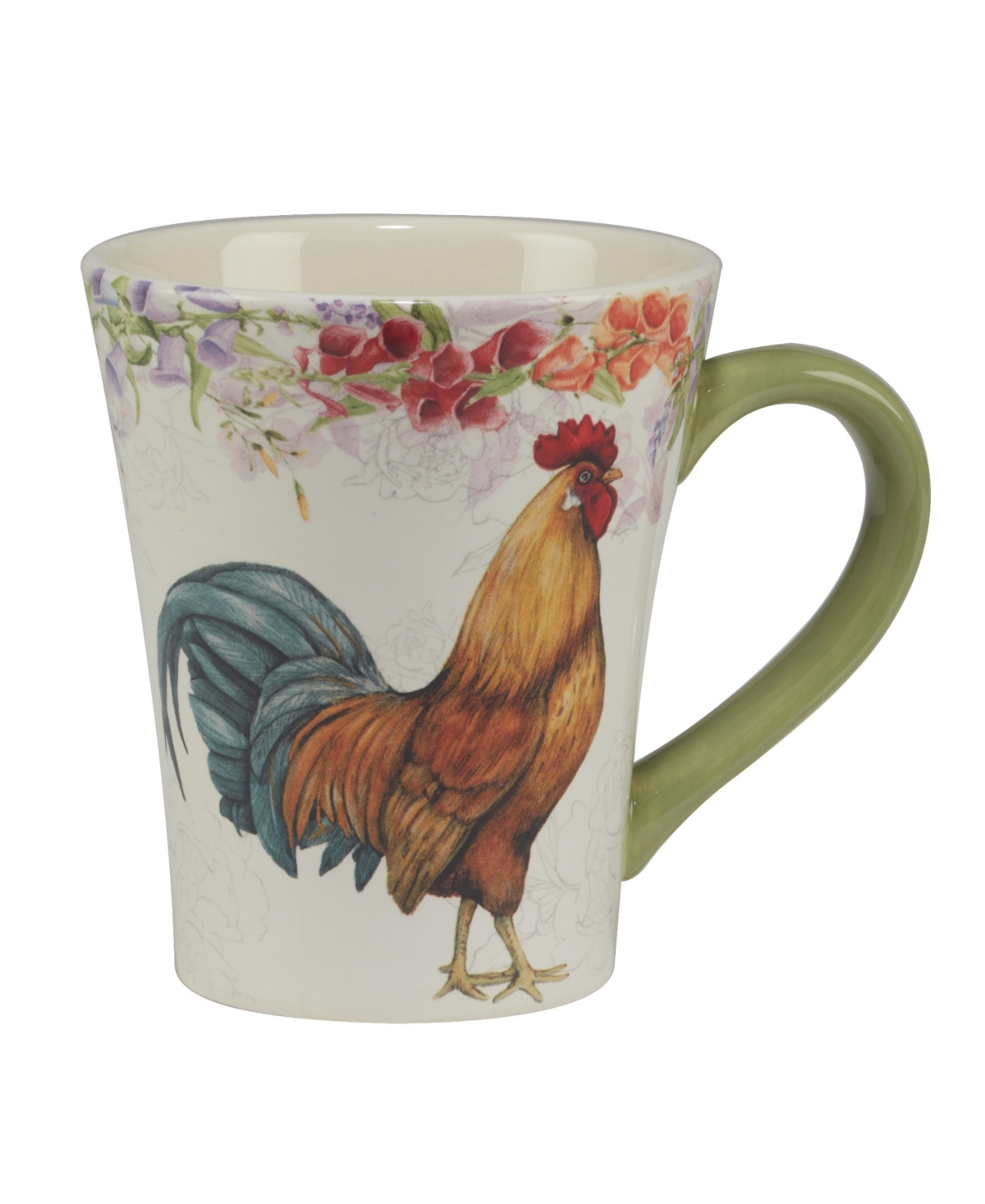 Certified International Floral Rooster Set of 4 Mug oz