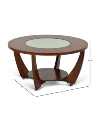 Steve Silver Rafael 39.5" Round Merlot Wood Cocktail Table with Casters