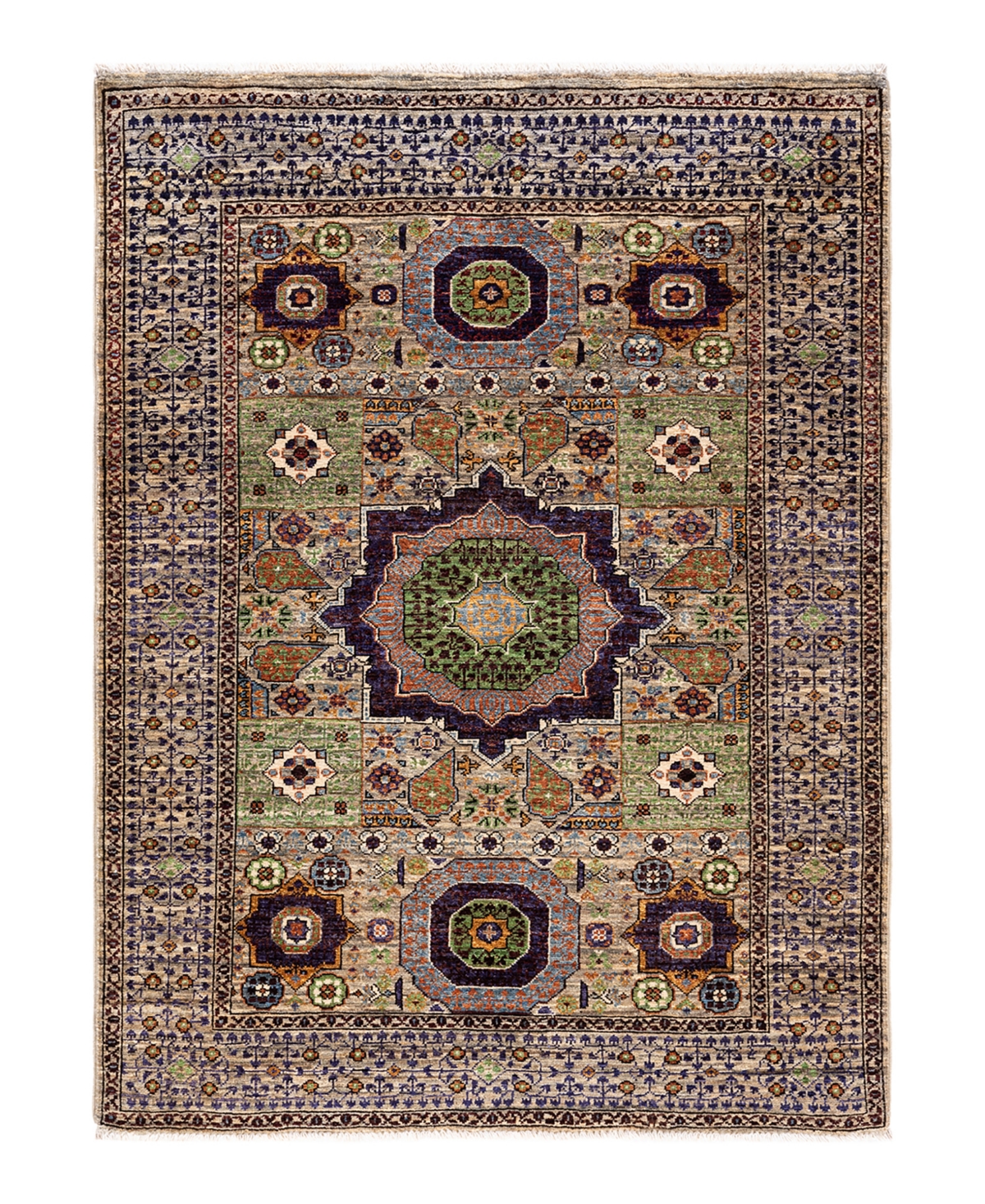 Adorn Hand Woven Rugs Serapi M1982 4' X 6'1" Area Rug In Blue