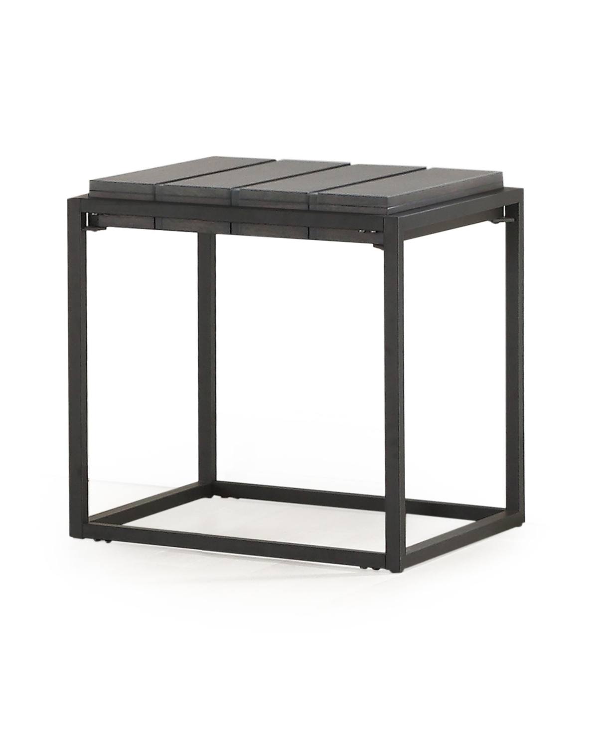 Steve Silver Tekoa 22" Square Wood And Iron End Table In Walnut