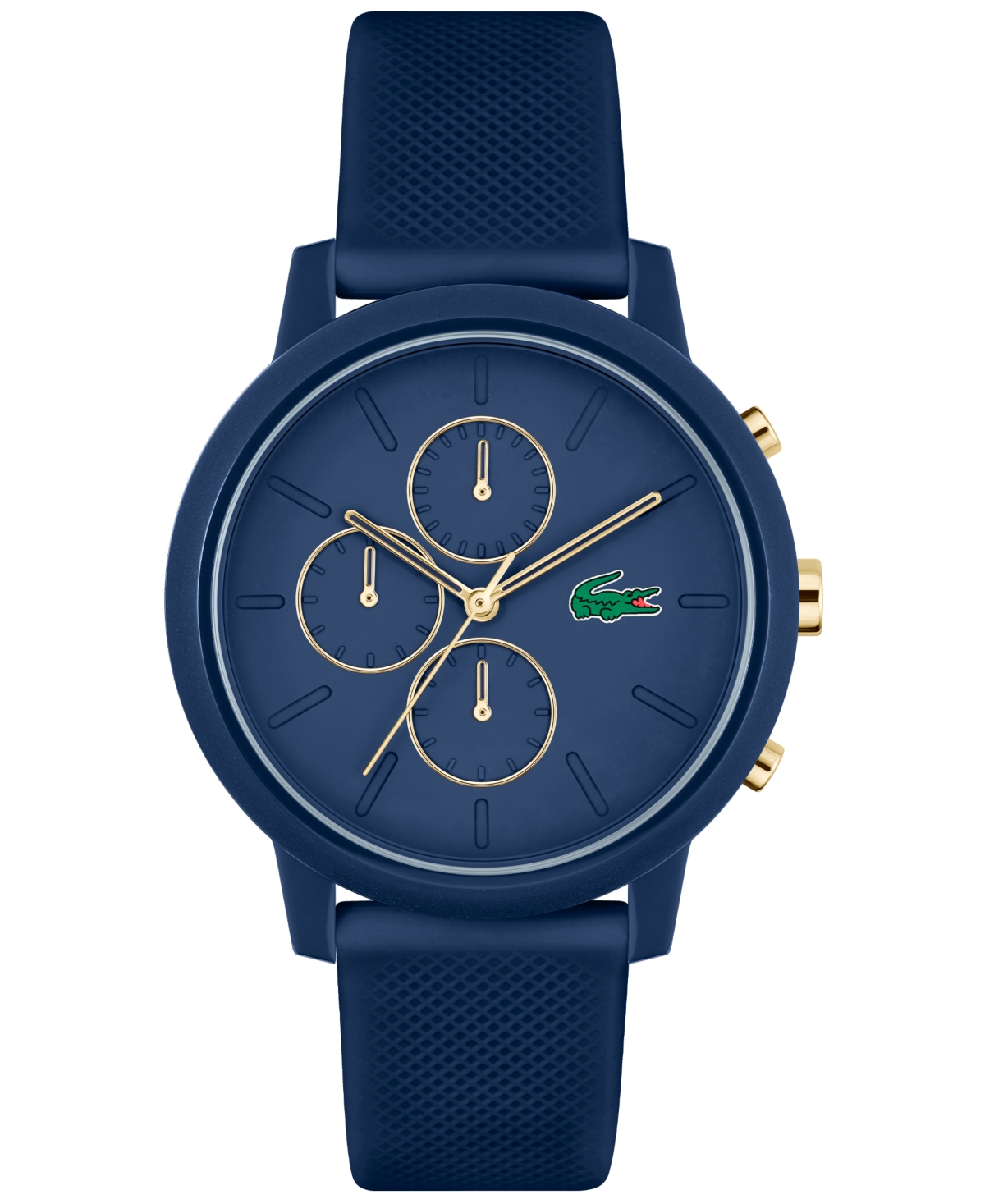 Lacoste Men\'s L 12.12. Chrono Blue Silicone Strap Watch 43mm | ModeSens | Quarzuhren