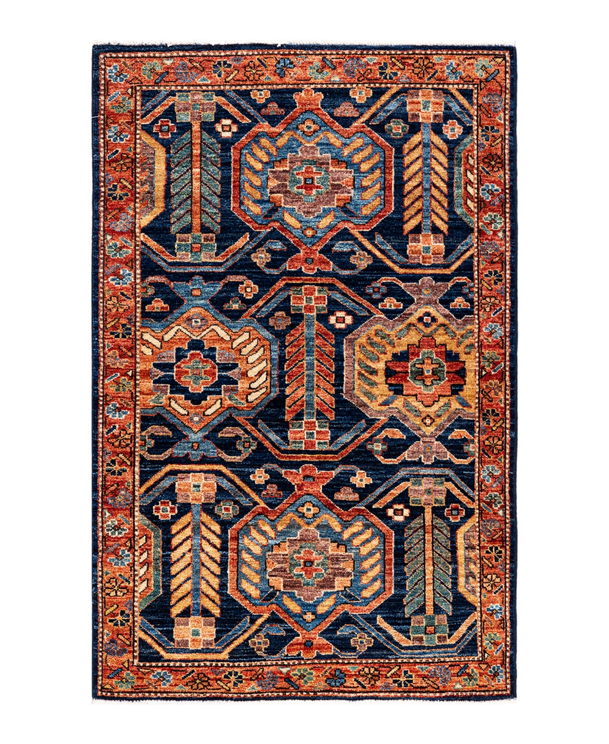 Adorn Hand Woven Rugs Tribal M1982 4' X 6'1" Area Rug In Gray