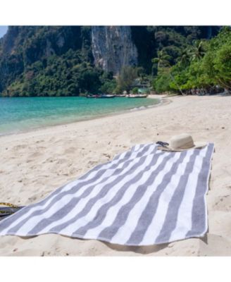 California Cabana Beach Towel (4 Pack, 30x70 in.), Striped, Soft Ringspun Cotton, Oversized Cabana Pool Towel