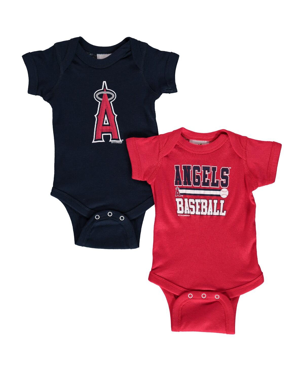 Shop Soft As A Grape Newborn And Infant Boys And Girls  Red, Navy Los Angeles Angels 2-piece Body Suit In Red,navy