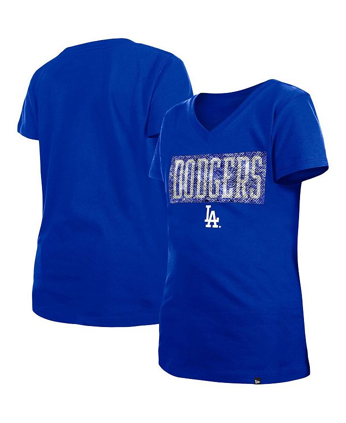 LA Dodgers M New Era Pullover V-Neck Blue