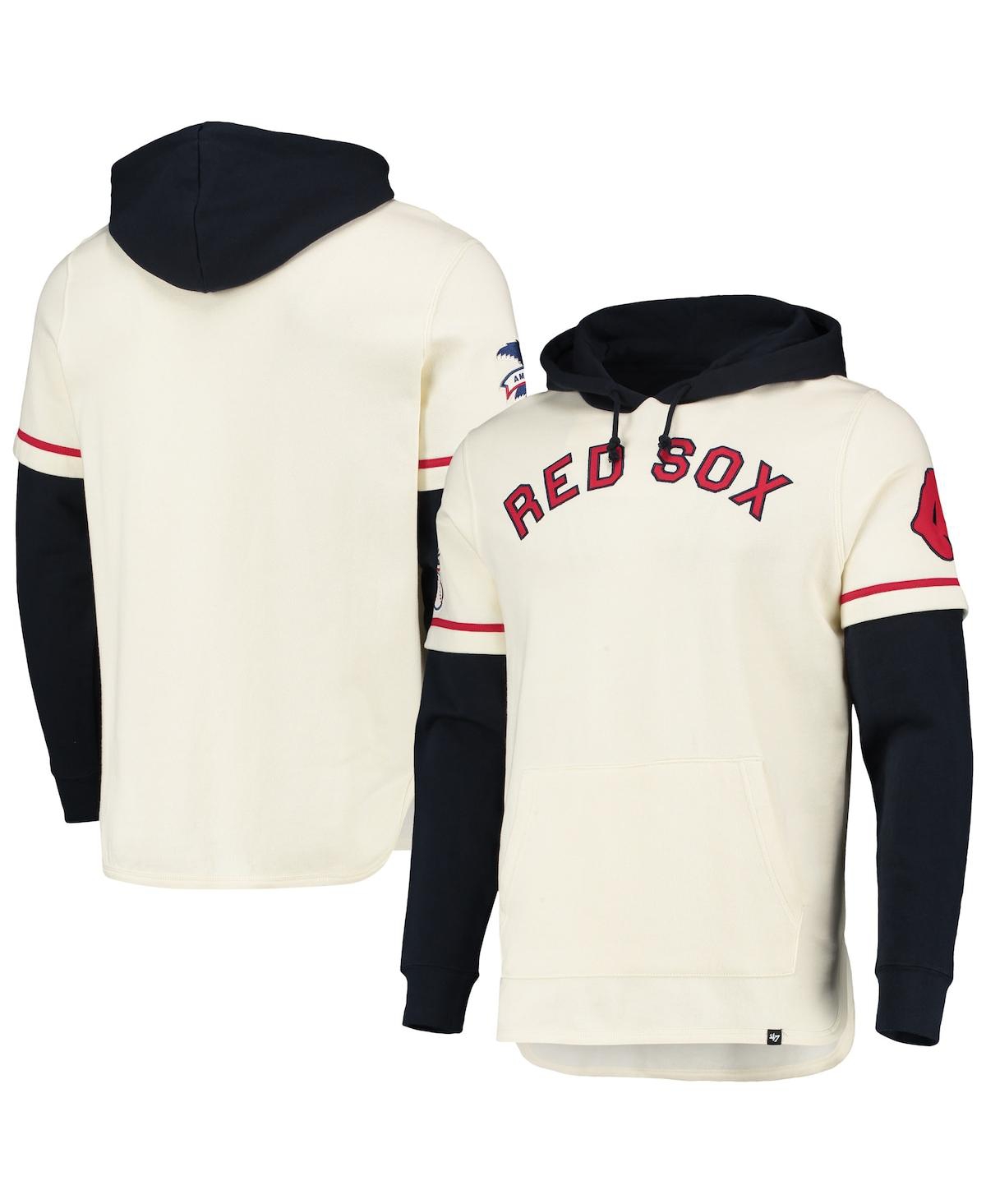 Men's '47 Brand Cream Boston Red Sox Trifecta Shortstop Pullover Hoodie - Cream