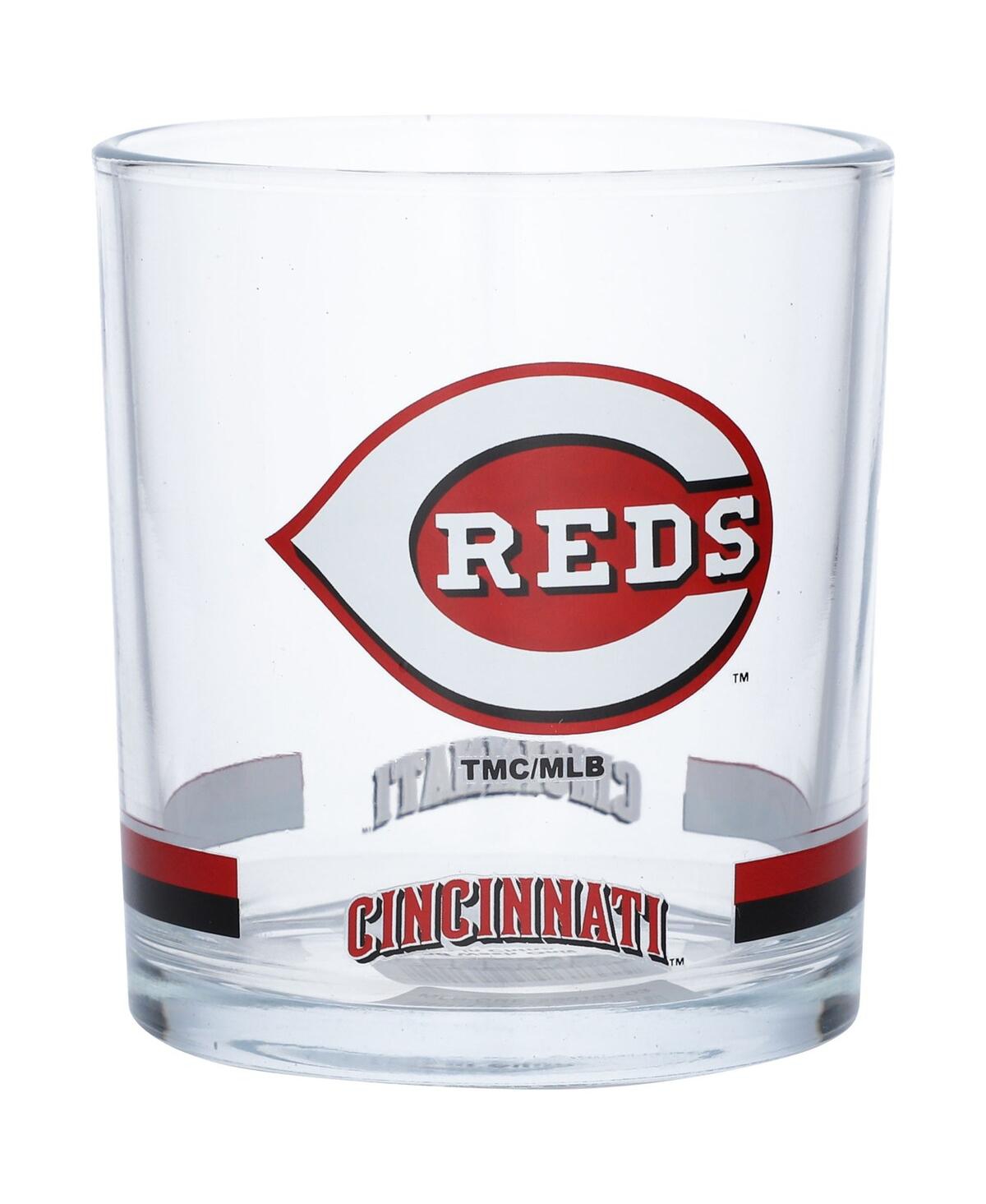 Memory Company Cincinnati Reds Banded Rocks Glass In Clear