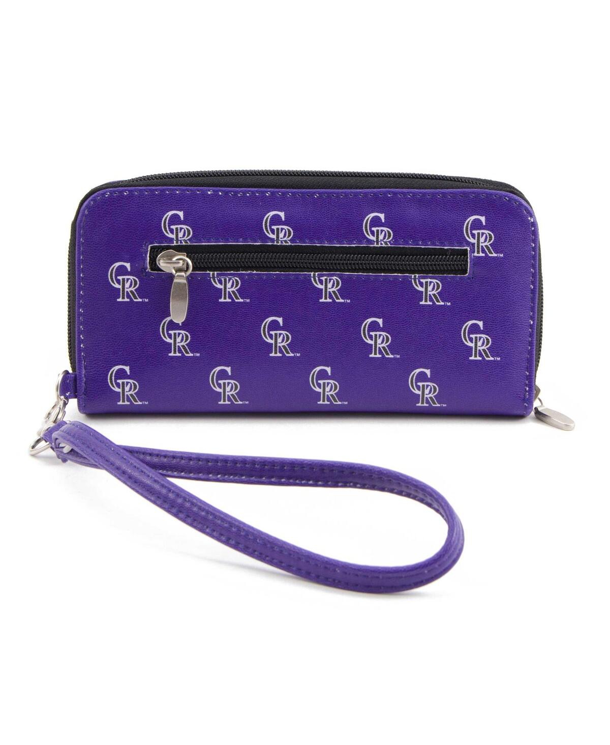 Women's Colorado Rockies Zip-Around Wristlet Wallet - Purple