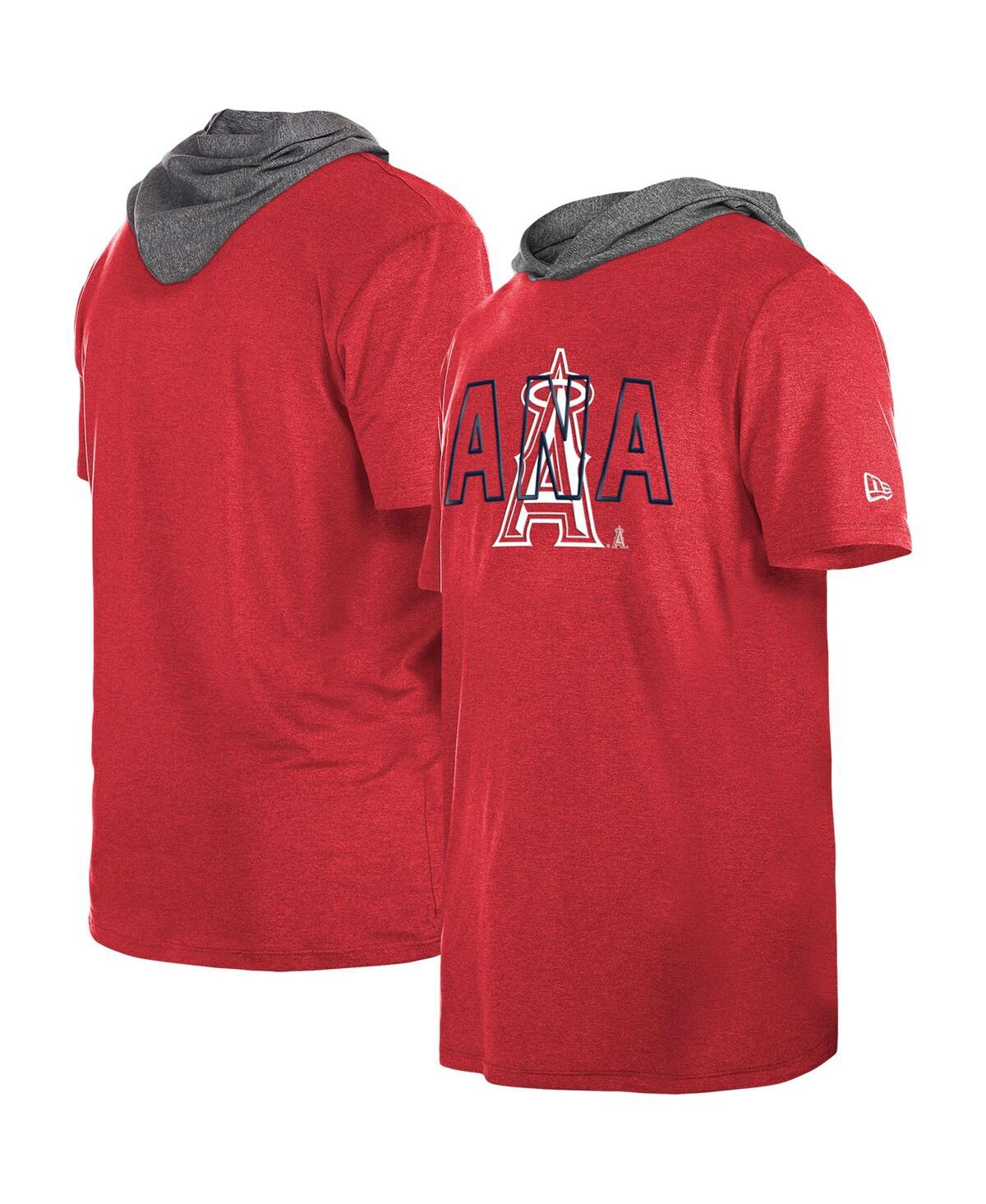 New Era Men's  Red Los Angeles Angels Team Hoodie T-shirt
