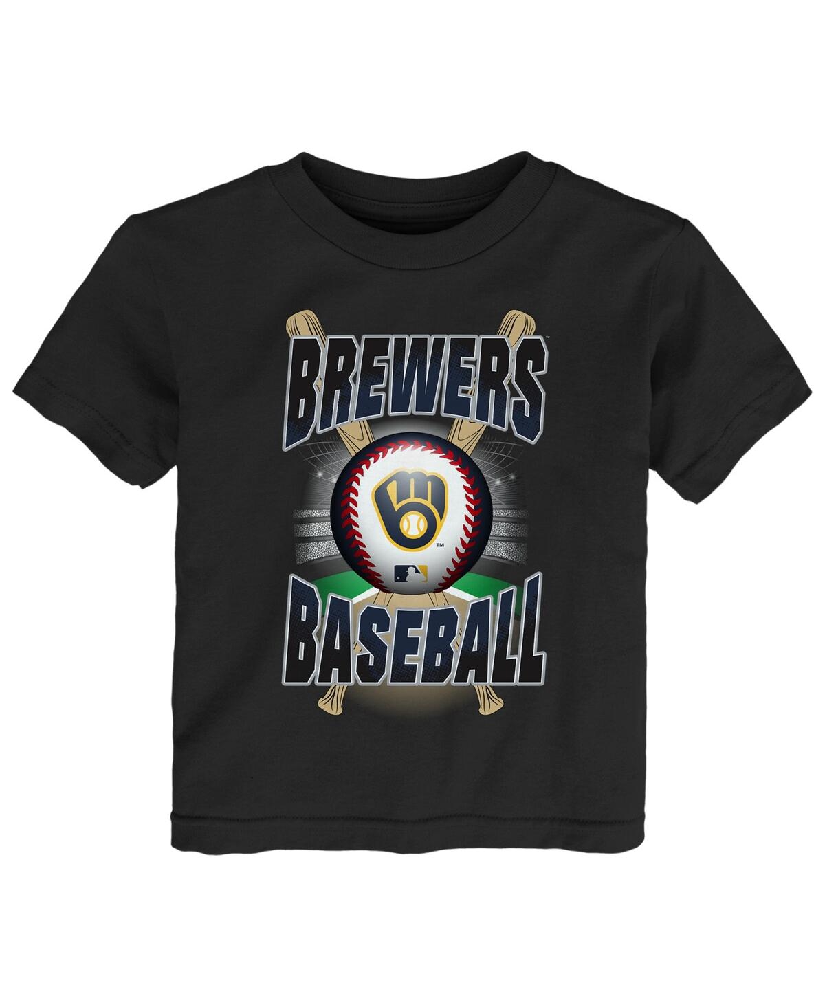 Outerstuff Babies' Toddler Boys And Girls Black Milwaukee Brewers Special Event T-shirt