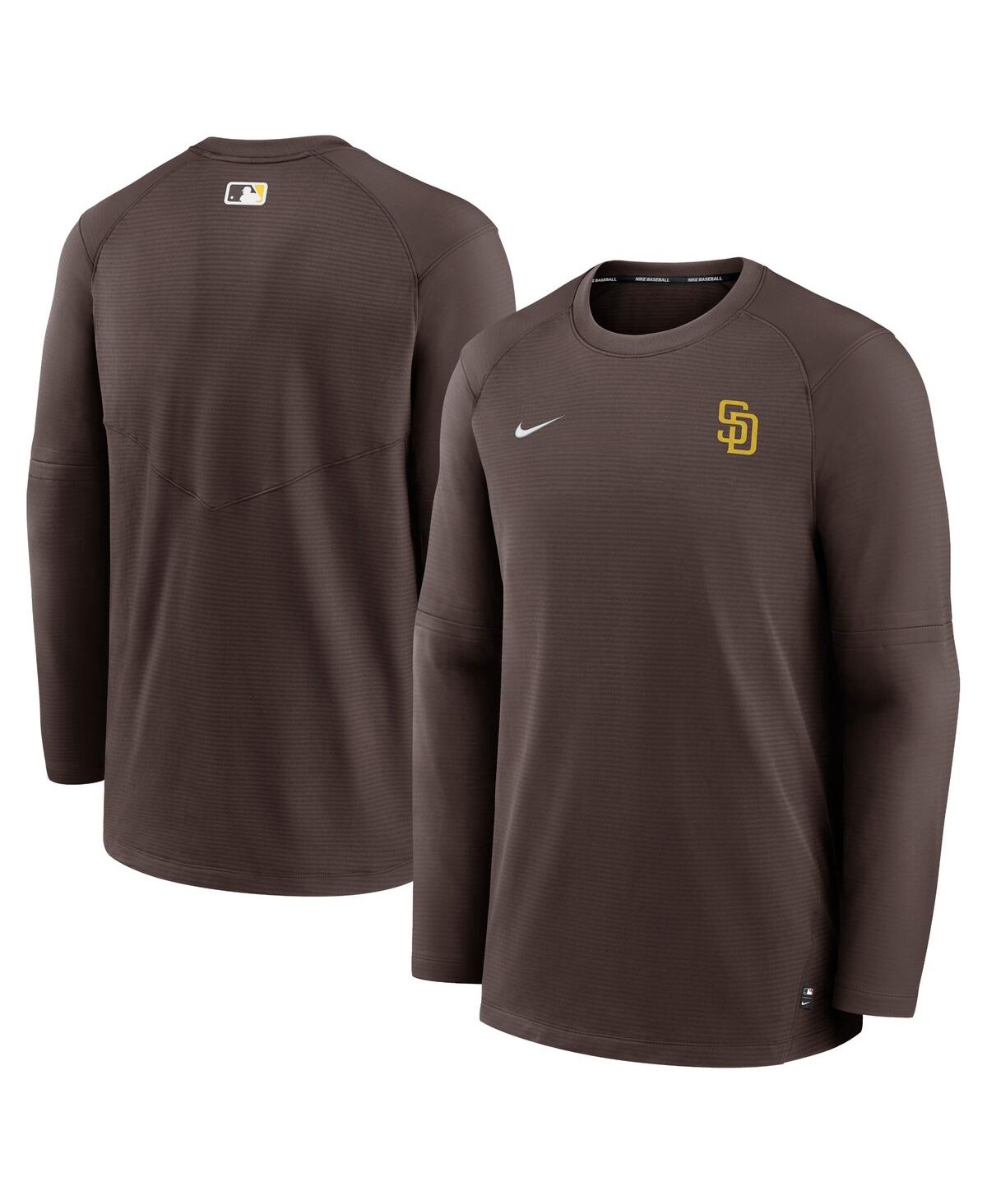 Shop Nike Men's  Brown San Diego Padres Authentic Collection Logo Performance Long Sleeve T-shirt