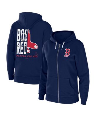 Women's Navy Boston Red Sox Sponge Fleece Full-Zip Hoodie