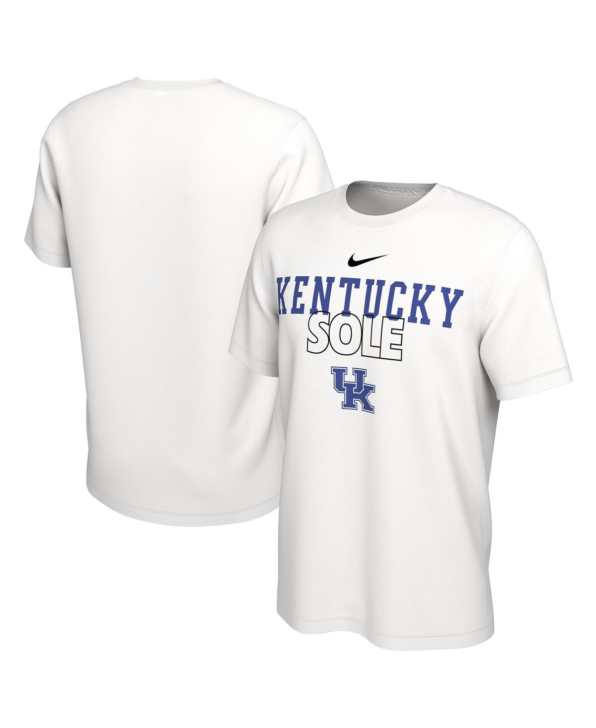 Shop Nike Men's  White Kentucky Wildcats On Court Bench T-shirt