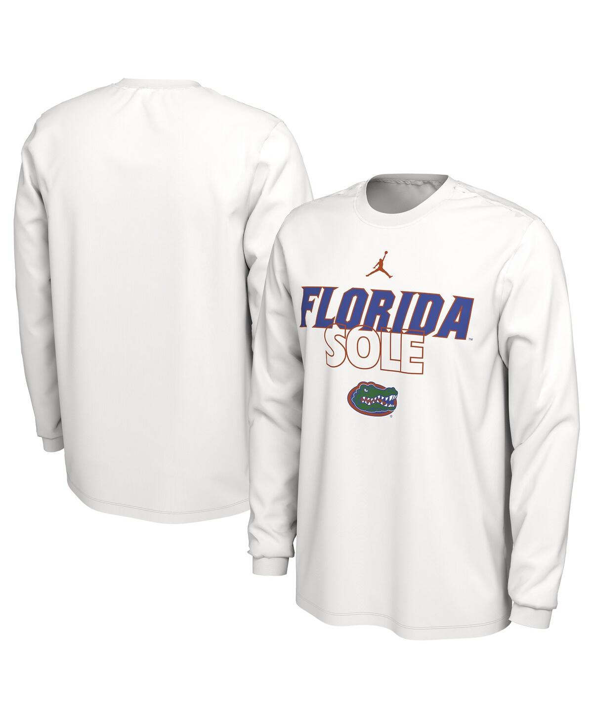 Shop Jordan Men's  White Florida Gators On Court Long Sleeve T-shirt